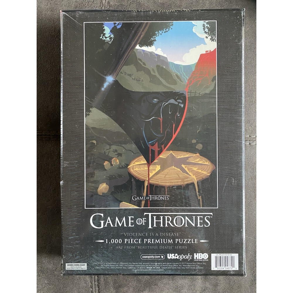 2 Game Of Thrones Puzzles Violence Disease & Dracarys Skeleton 1000 Pcs USAopoly